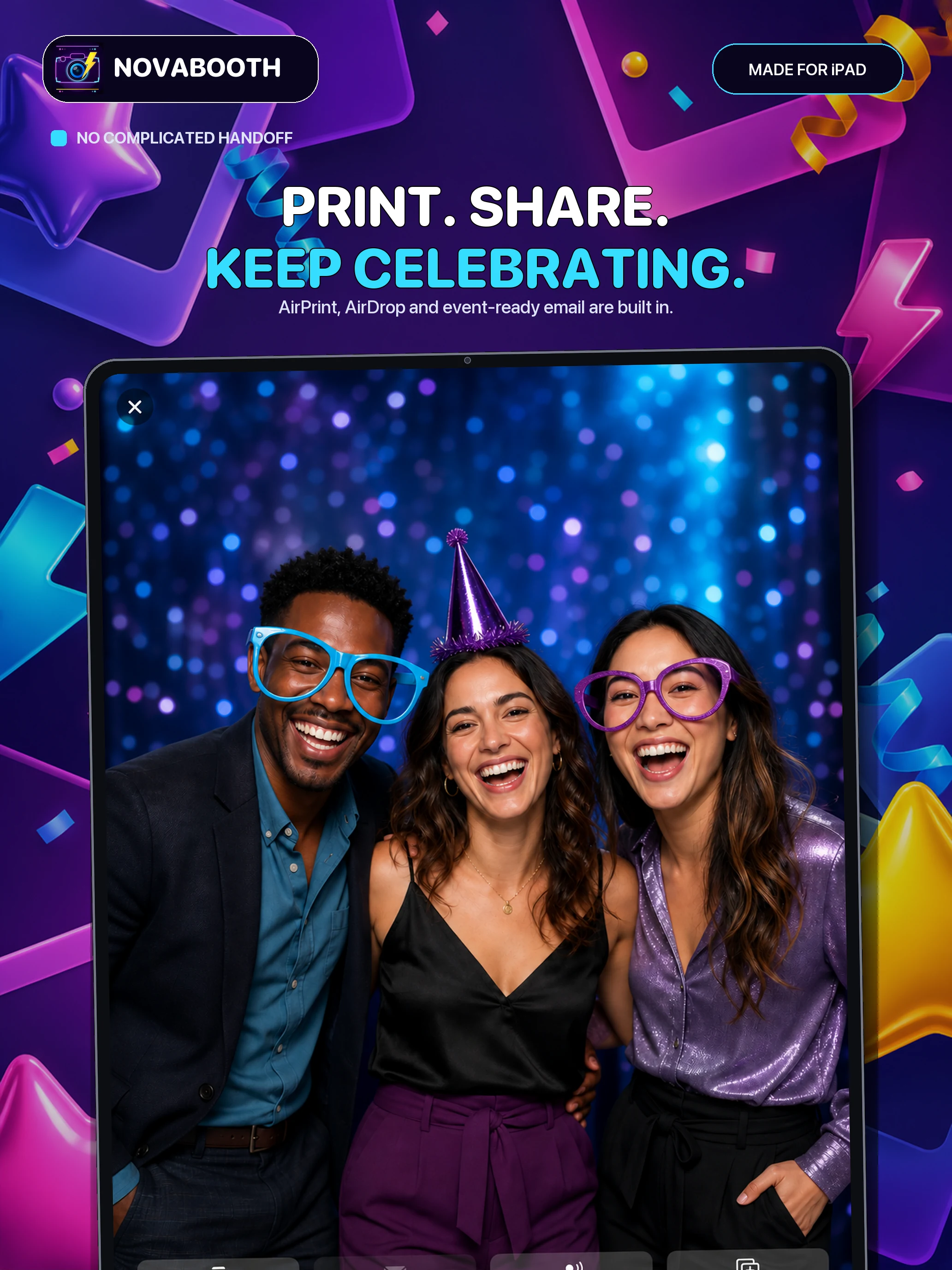 NovaBooth sharing and printing